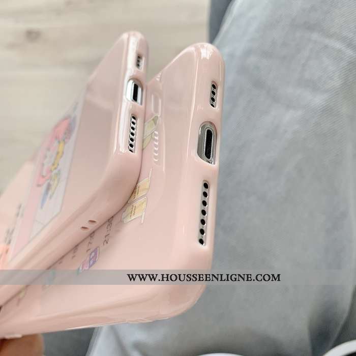 Étui iPhone X Ultra Tendance Coque Vent Silicone Net Rouge Rose