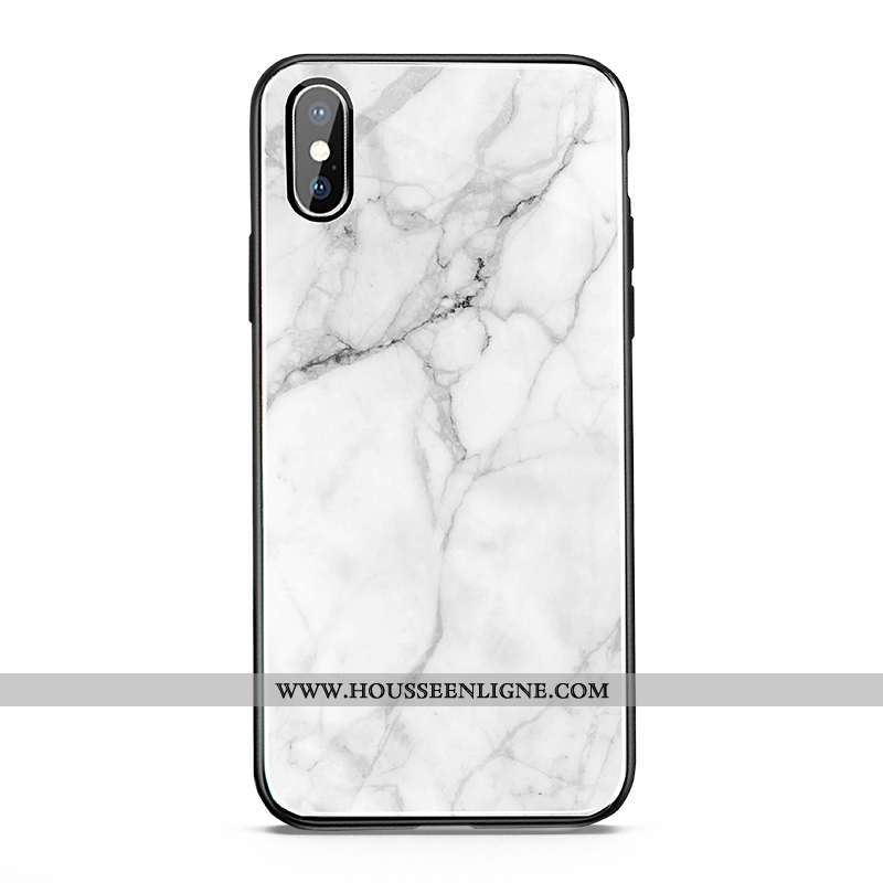 Étui iPhone X Verre Protection Nouveau Blanc Téléphone Portable Coque Grand Noir