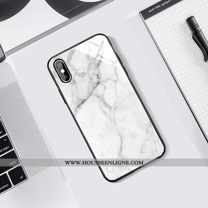 Étui iPhone X Verre Protection Nouveau Blanc Téléphone Portable Coque Grand Noir