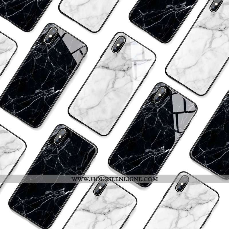 Étui iPhone X Verre Protection Nouveau Blanc Téléphone Portable Coque Grand Noir