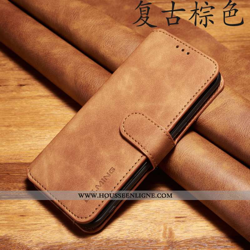Étui iPhone Xr Cuir Business Tout Compris Coque Housse Téléphone Portable Marron