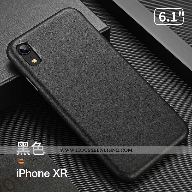 Étui iPhone Xr Cuir Véritable Tendance Personnalité Luxe Tout Compris Légère Beige