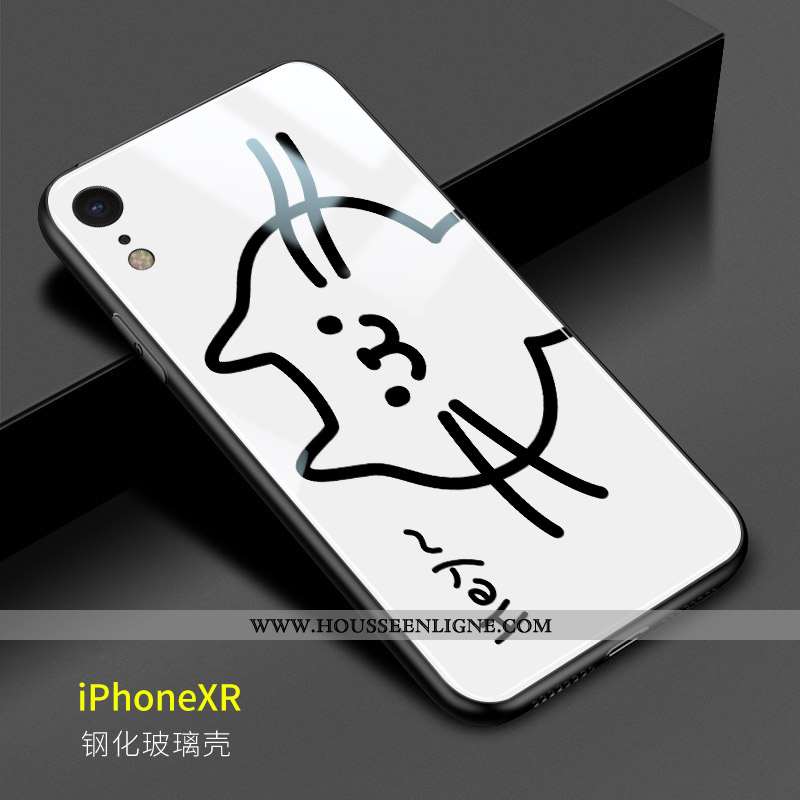 Étui iPhone Xr Dessin Animé Charmant Drôle Blanc Téléphone Portable Coque Tout Compris Blanche