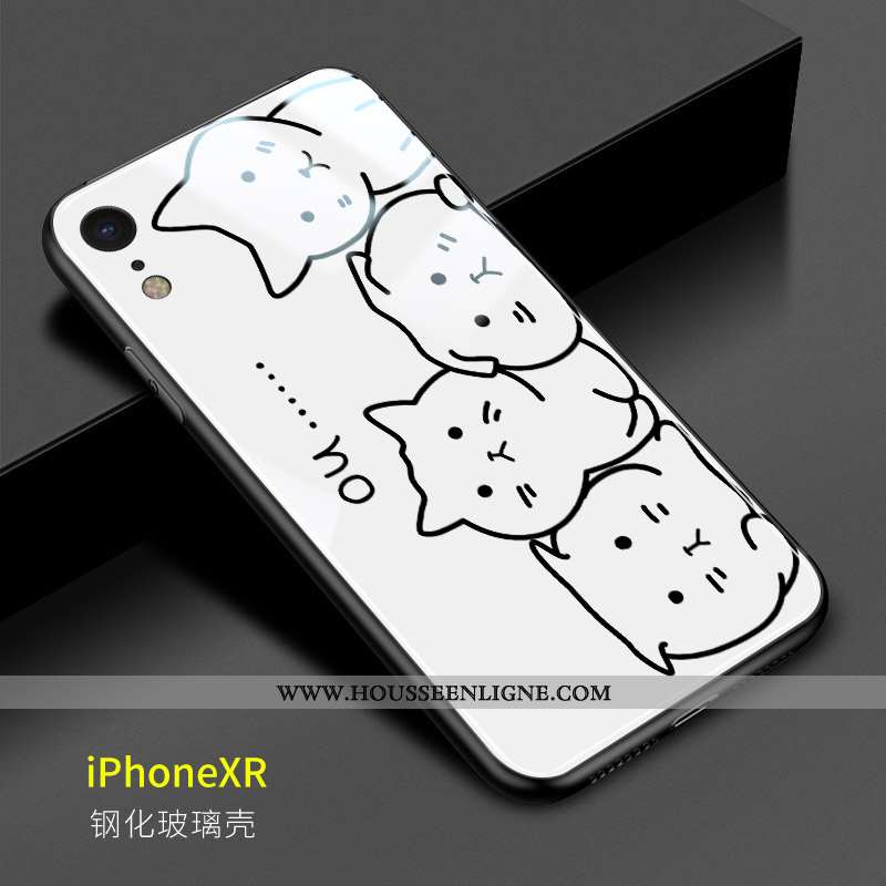 Étui iPhone Xr Dessin Animé Charmant Drôle Blanc Téléphone Portable Coque Tout Compris Blanche