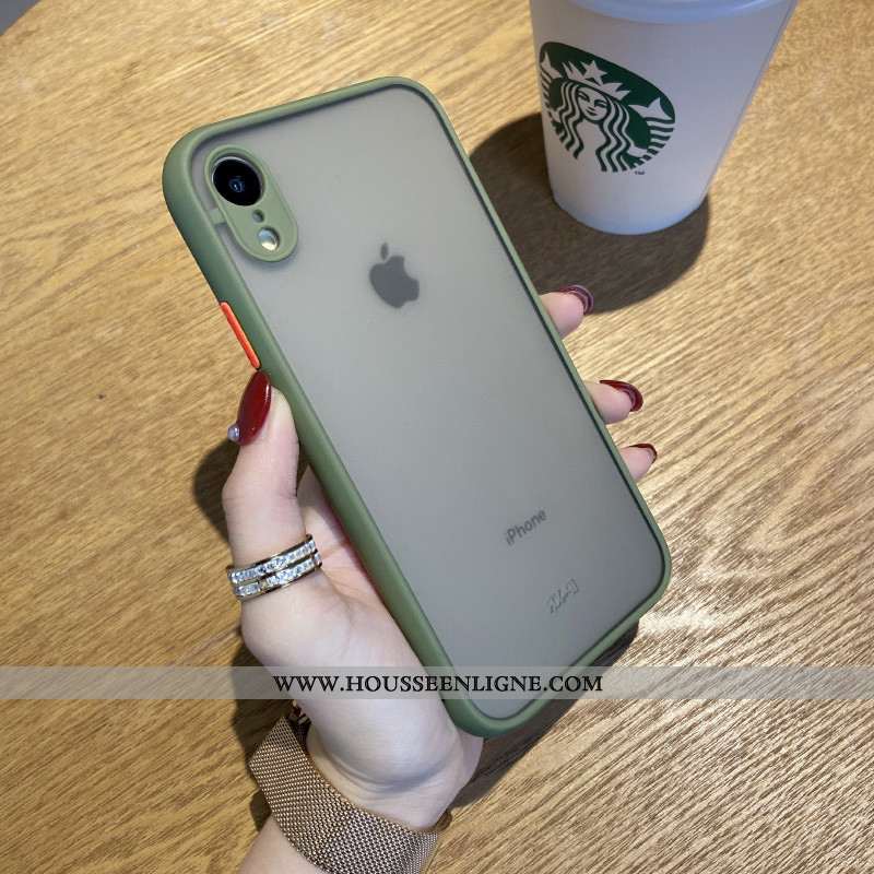 Étui iPhone Xr Délavé En Daim Tendance Luxe Incassable Téléphone Portable Noir Tout Compris
