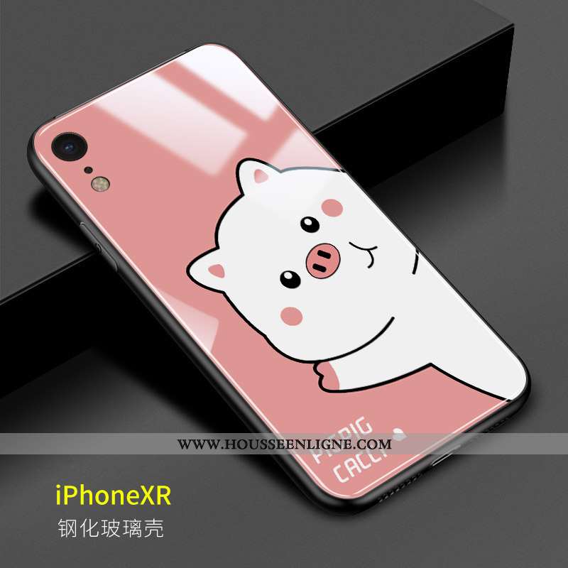 Étui iPhone Xr Fluide Doux Protection Téléphone Portable Charmant Chiens Coque Verte
