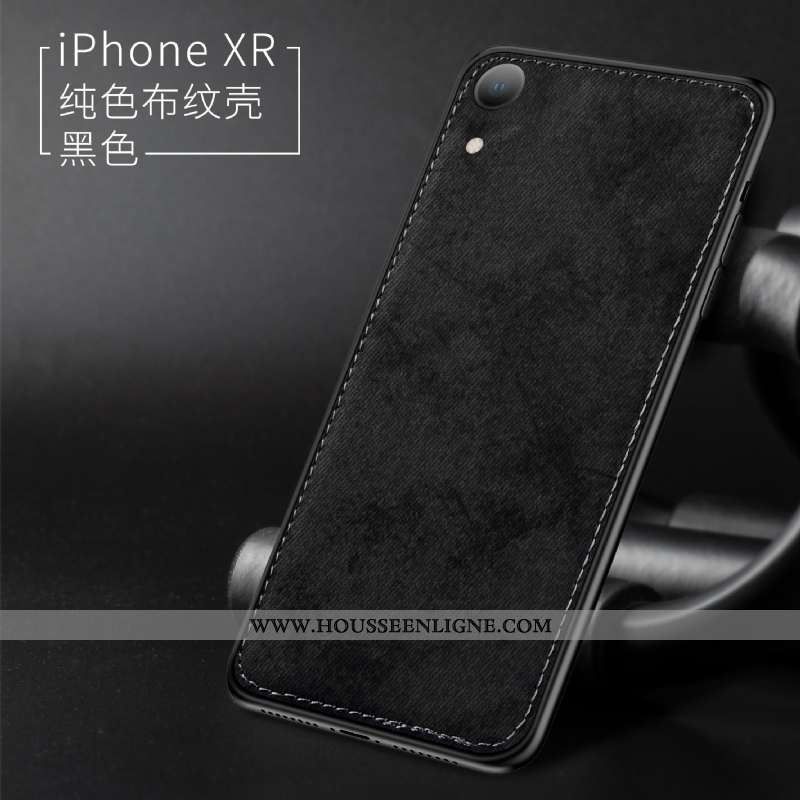 Étui iPhone Xr Modèle Fleurie Fluide Doux Nouveau Protection Ultra Tissu Gris