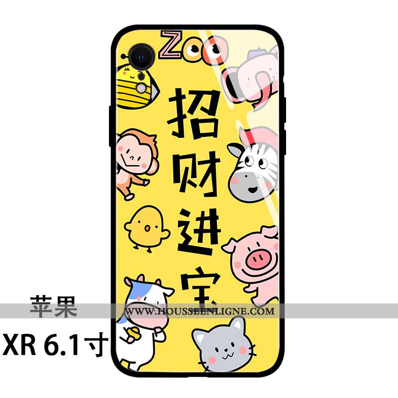 Étui iPhone Xr Protection Verre Jaune Coque Nouveau Personnalité Téléphone Portable