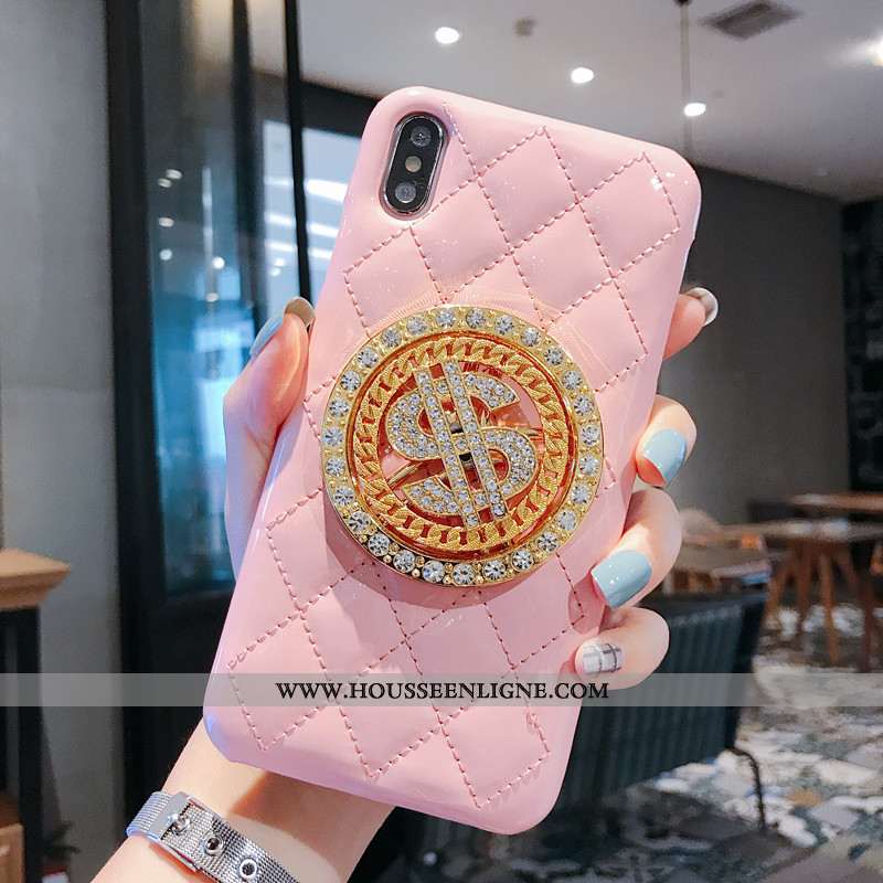 Étui iPhone Xs Cuir Protection Net Rouge Or Petit Blanc Parfumé Blanche