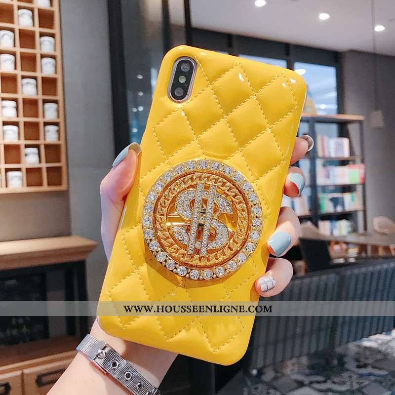 Étui iPhone Xs Cuir Protection Net Rouge Or Petit Blanc Parfumé Blanche