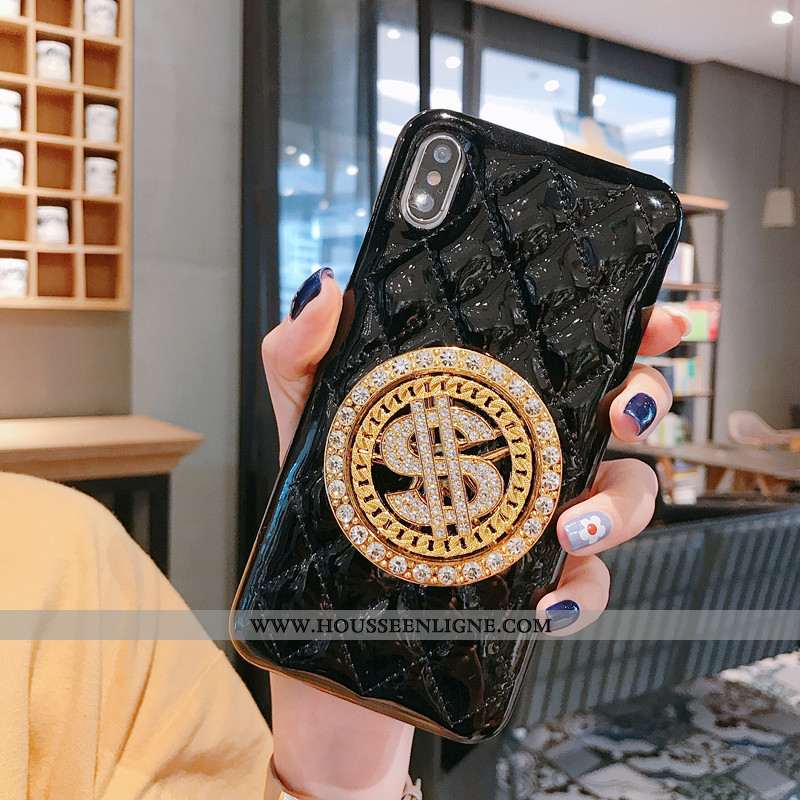 Étui iPhone Xs Cuir Protection Net Rouge Or Petit Blanc Parfumé Blanche