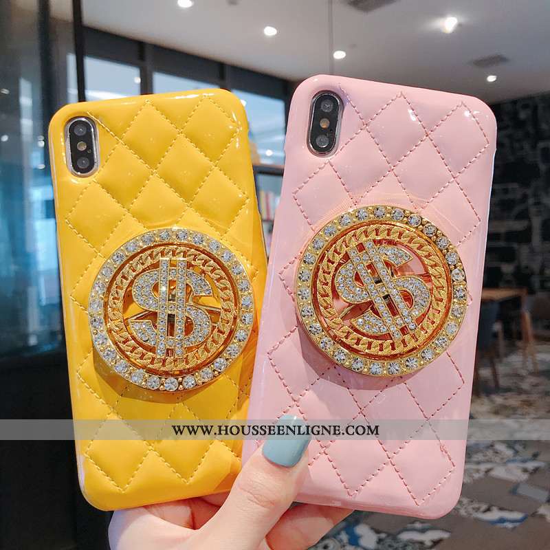 Étui iPhone Xs Cuir Protection Net Rouge Or Petit Blanc Parfumé Blanche