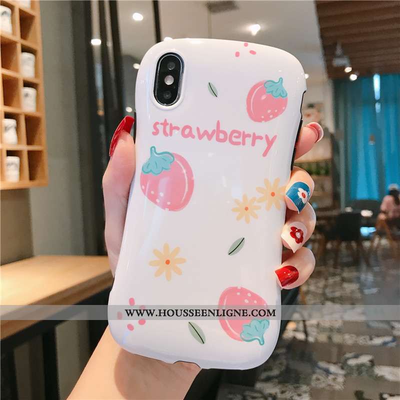 Étui iPhone Xs Fluide Doux Silicone Petit Incassable Blanc Coque Téléphone Portable Blanche