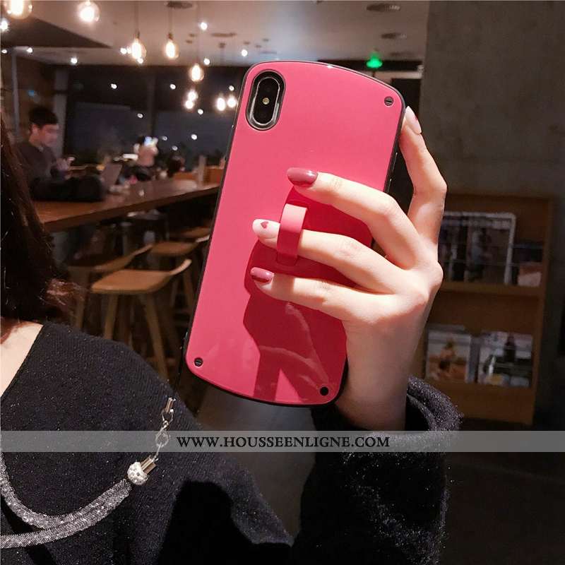 Étui iPhone Xs Fluide Doux Téléphone Portable Rouge Couleur Unie Nouveau Coque Incassable