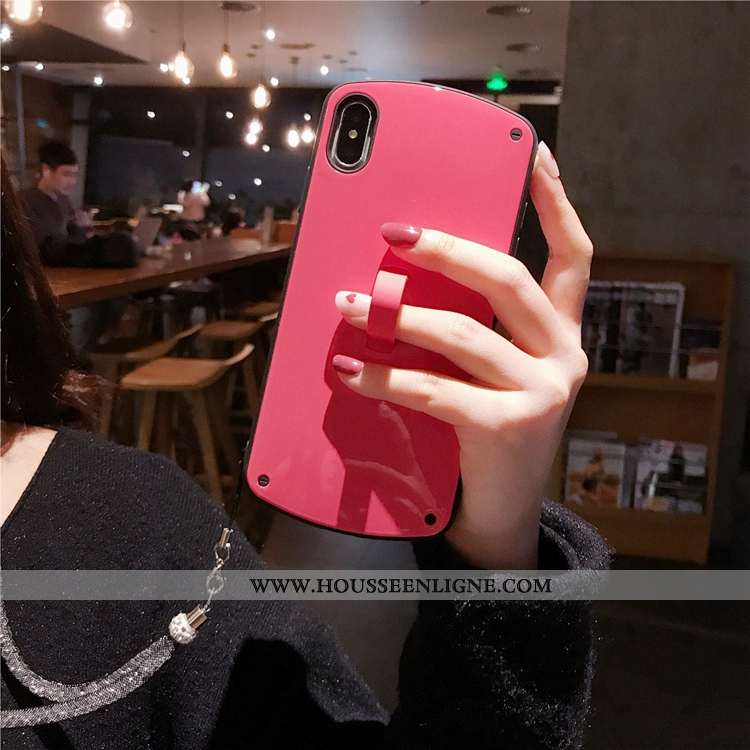 Étui iPhone Xs Fluide Doux Téléphone Portable Rouge Couleur Unie Nouveau Coque Incassable