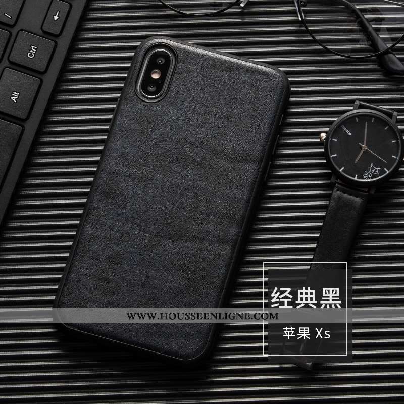 Étui iPhone Xs Luxe Personnalité Coque Créatif Incassable Marron Qualité