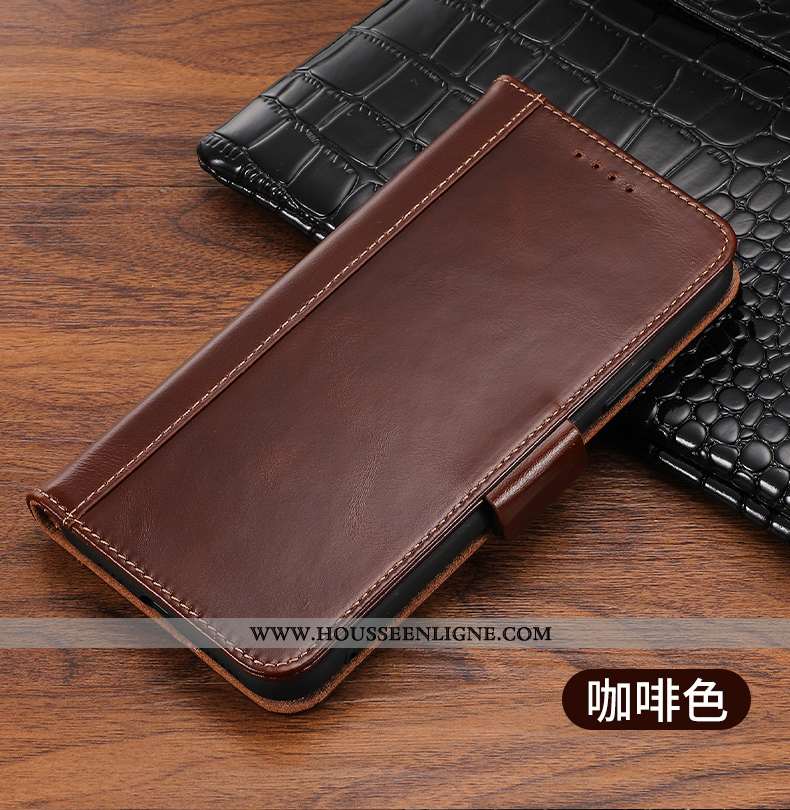 Étui iPhone Xs Max Cuir Portefeuille Coque Bovins Carte Téléphone Portable Rouge
