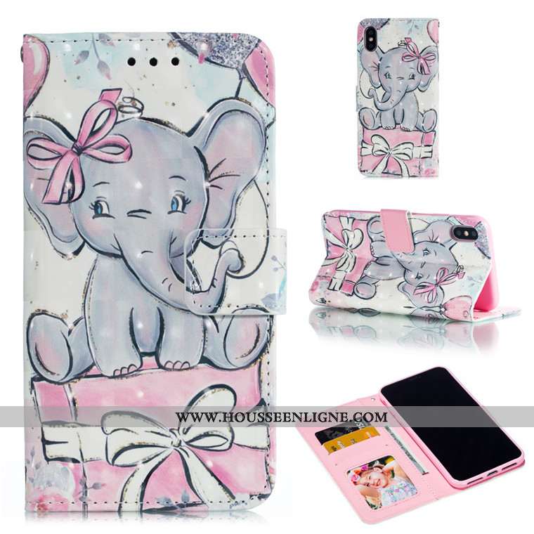 Étui iPhone Xs Max Cuir Protection Incassable Téléphone Portable Violet Charmant Tout Compris