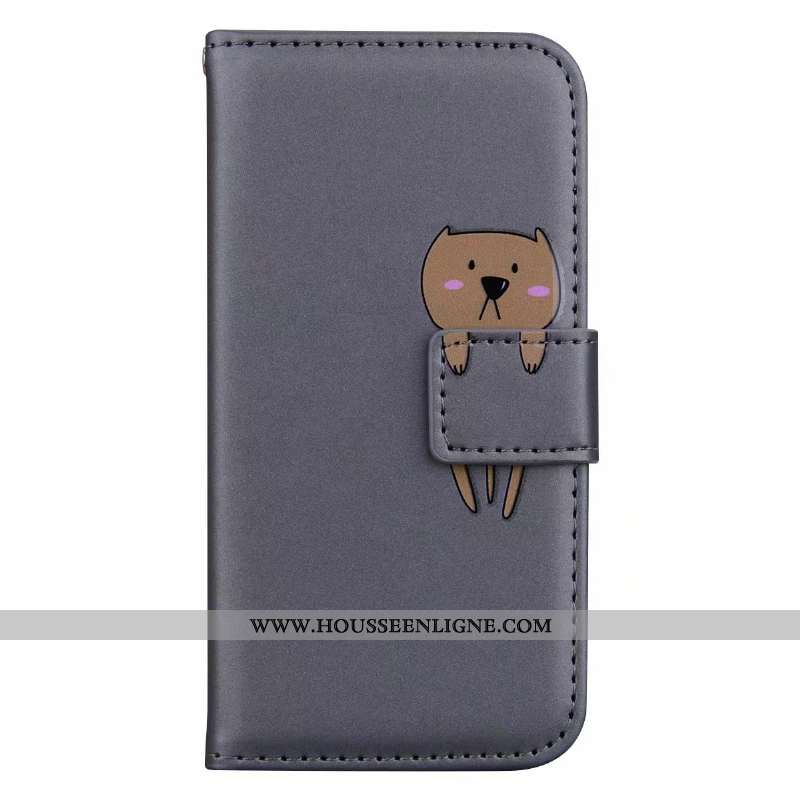 Étui iPhone Xs Max Cuir Protection Rouge Clamshell Téléphone Portable Charmant Coque