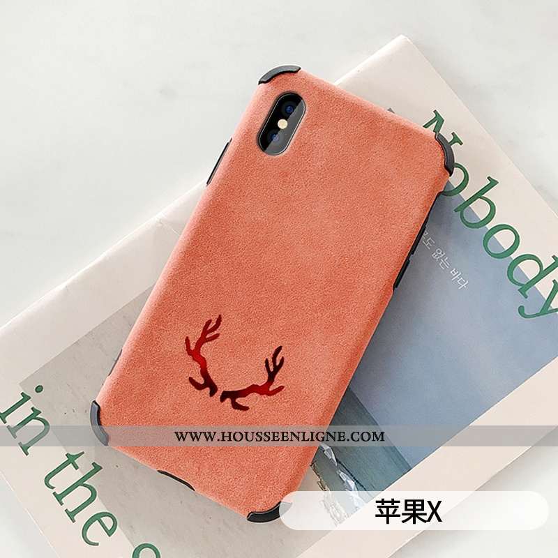 Étui iPhone Xs Max Légère Cuir Ultra Peluche Fluide Doux Vert Téléphone Portable Turquoise