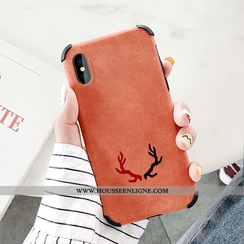 Étui iPhone Xs Max Légère Cuir Ultra Peluche Fluide Doux Vert Téléphone Portable Turquoise