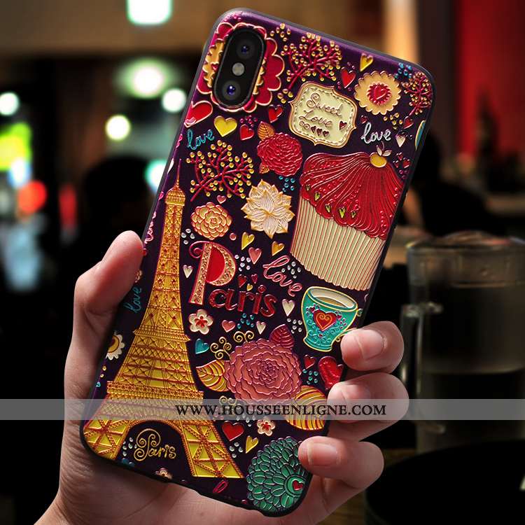 Étui iPhone Xs Max Légère Fluide Doux Téléphone Portable Rose Ornements Suspendus Tendance Ultra