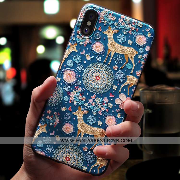 Étui iPhone Xs Max Légère Fluide Doux Téléphone Portable Rose Ornements Suspendus Tendance Ultra