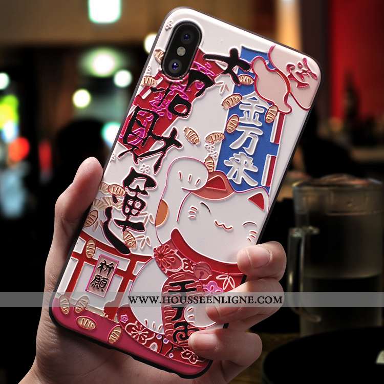Étui iPhone Xs Max Légère Fluide Doux Téléphone Portable Rose Ornements Suspendus Tendance Ultra