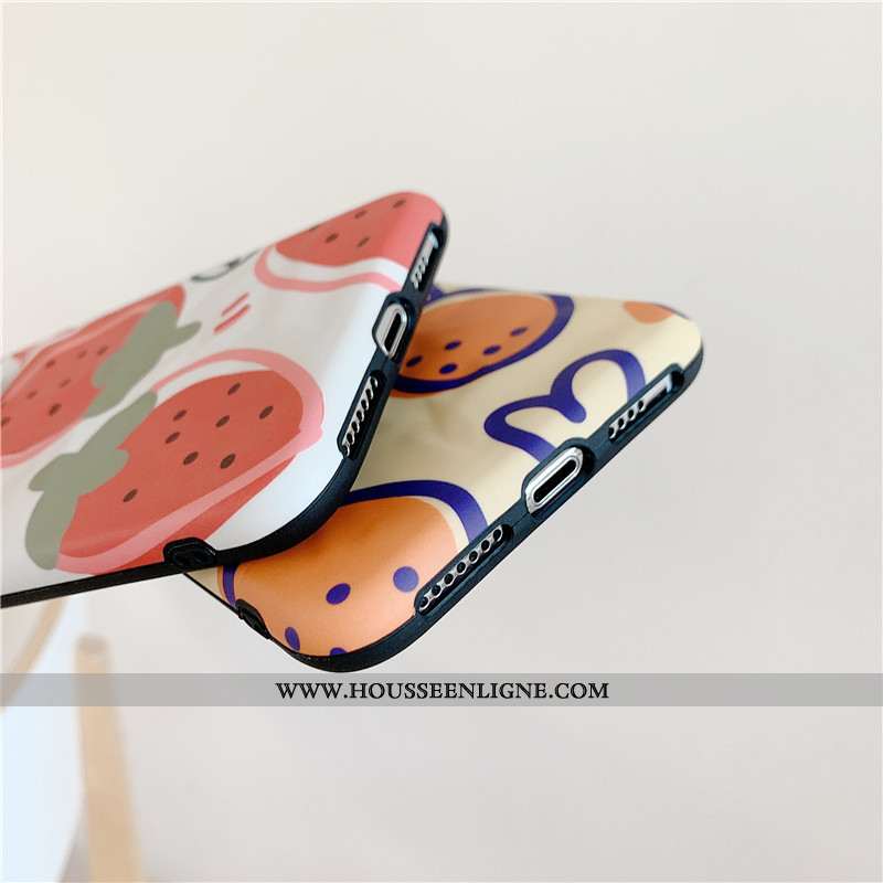 Étui iPhone Xs Max Original Fluide Doux Rouge Téléphone Portable Plissé Fraise Coque