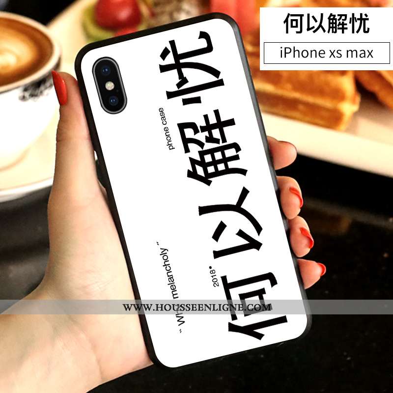 Étui iPhone Xs Max Personnalité Créatif Dessin Animé Blanc Incassable Amoureux Net Rouge Blanche