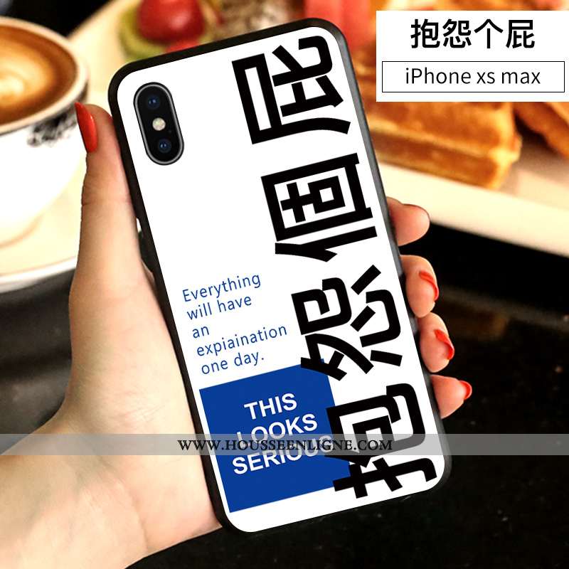 Étui iPhone Xs Max Personnalité Créatif Dessin Animé Blanc Incassable Amoureux Net Rouge Blanche