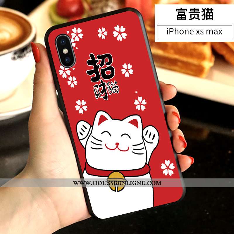 Étui iPhone Xs Max Personnalité Créatif Dessin Animé Blanc Incassable Amoureux Net Rouge Blanche