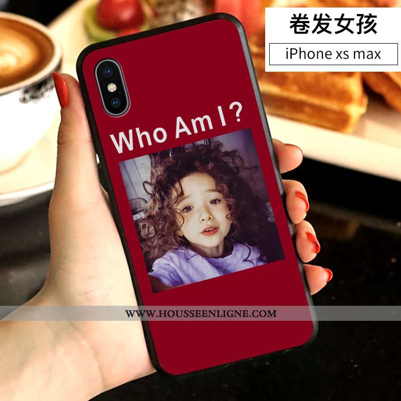 Étui iPhone Xs Max Personnalité Créatif Dessin Animé Blanc Incassable Amoureux Net Rouge Blanche