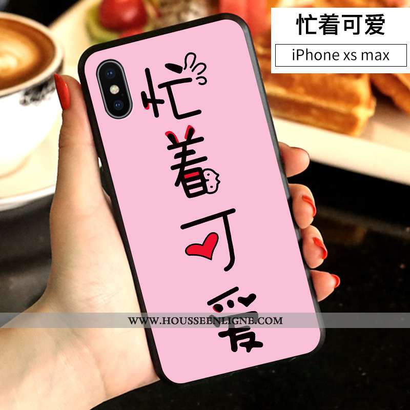 Étui iPhone Xs Max Personnalité Créatif Dessin Animé Blanc Incassable Amoureux Net Rouge Blanche
