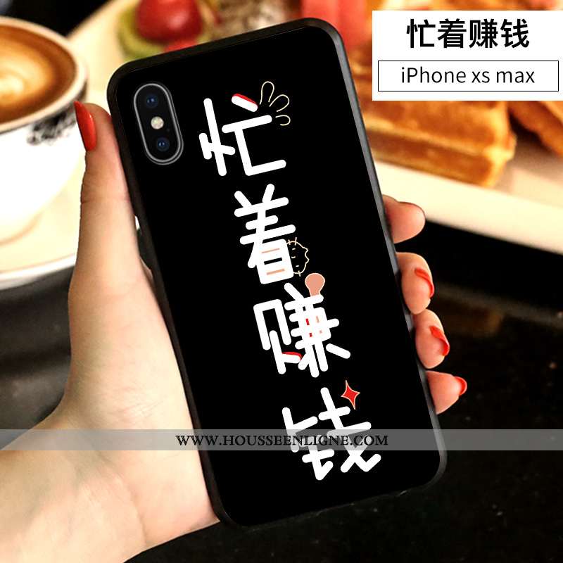 Étui iPhone Xs Max Personnalité Créatif Dessin Animé Blanc Incassable Amoureux Net Rouge Blanche