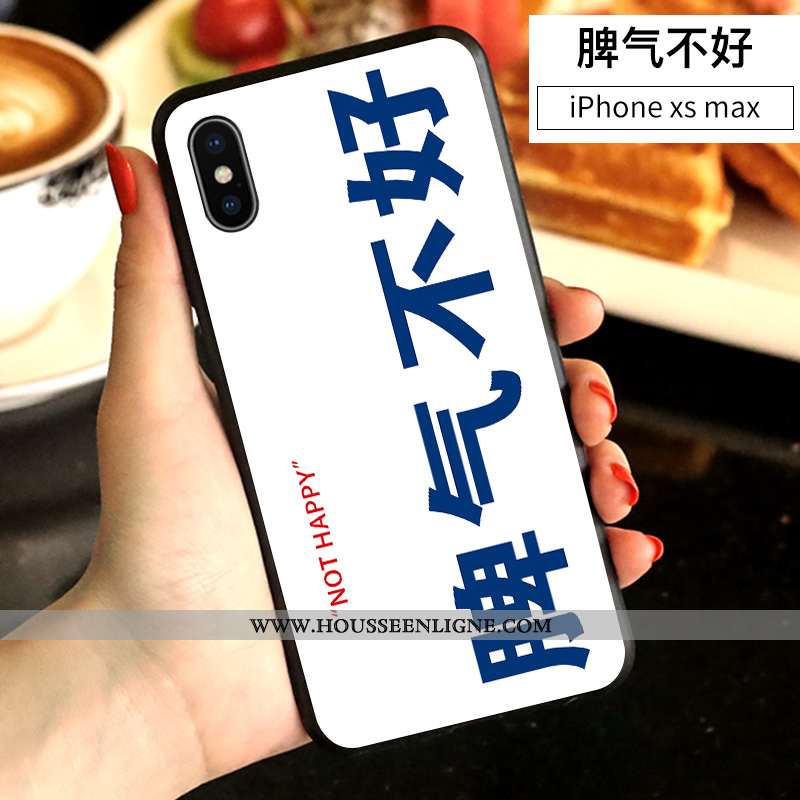 Étui iPhone Xs Max Personnalité Créatif Dessin Animé Blanc Incassable Amoureux Net Rouge Blanche