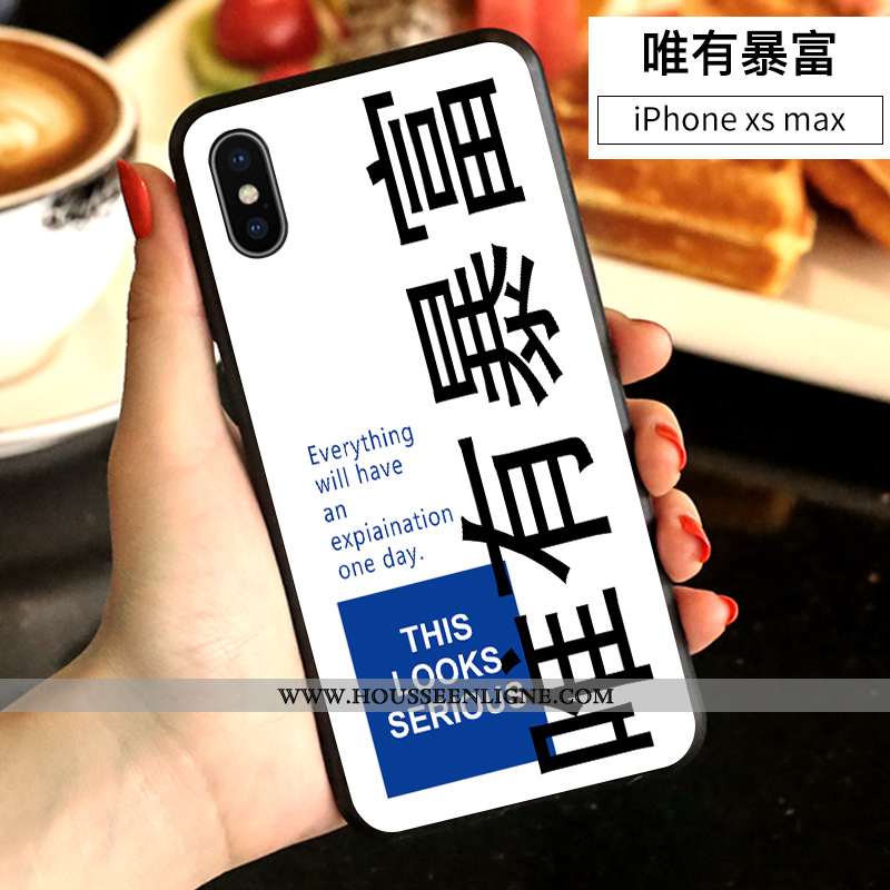 Étui iPhone Xs Max Personnalité Créatif Dessin Animé Blanc Incassable Amoureux Net Rouge Blanche