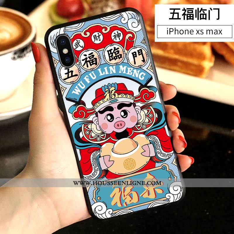 Étui iPhone Xs Max Personnalité Créatif Dessin Animé Blanc Incassable Amoureux Net Rouge Blanche