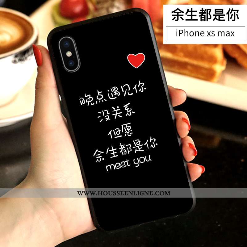 Étui iPhone Xs Max Personnalité Créatif Dessin Animé Blanc Incassable Amoureux Net Rouge Blanche