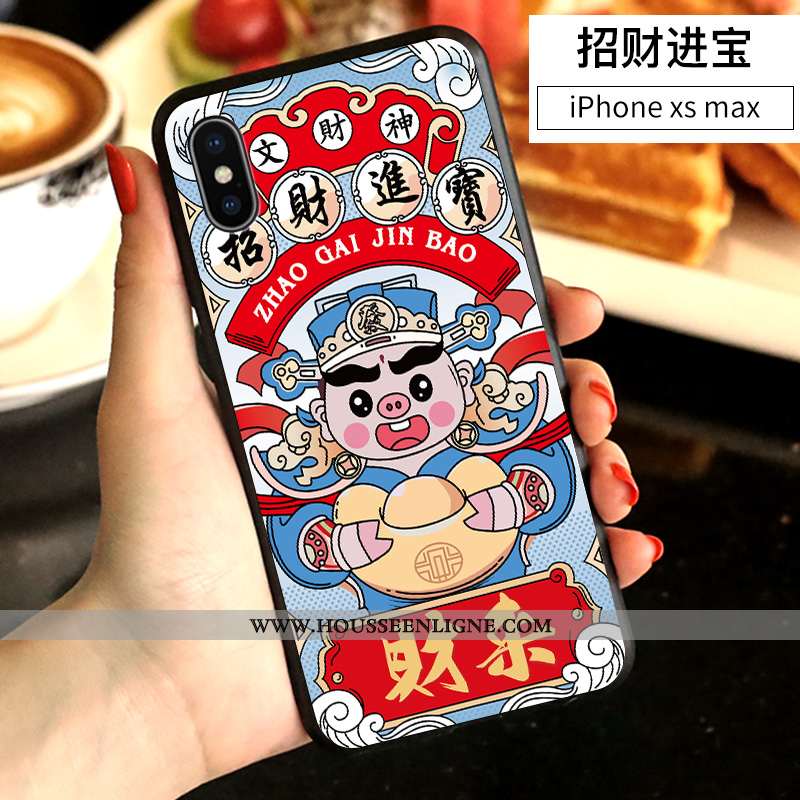 Étui iPhone Xs Max Personnalité Créatif Dessin Animé Blanc Incassable Amoureux Net Rouge Blanche