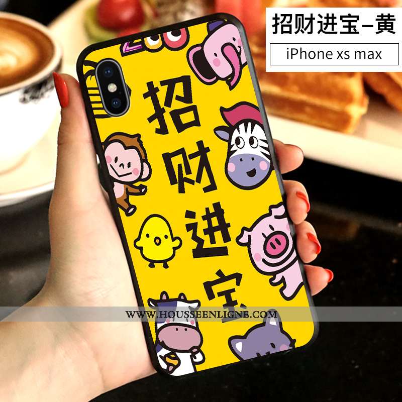Étui iPhone Xs Max Personnalité Créatif Dessin Animé Blanc Incassable Amoureux Net Rouge Blanche