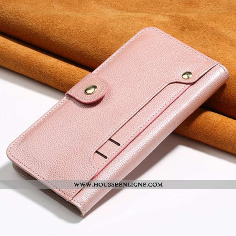 Étui iPhone Xs Max Portefeuille Cuir Carte Coque Téléphone Portable Bovins Business Noir