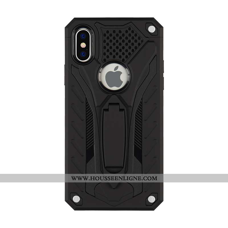 Étui iPhone Xs Max Protection Incassable Coque Noir Support Armure Faire Du Vélo