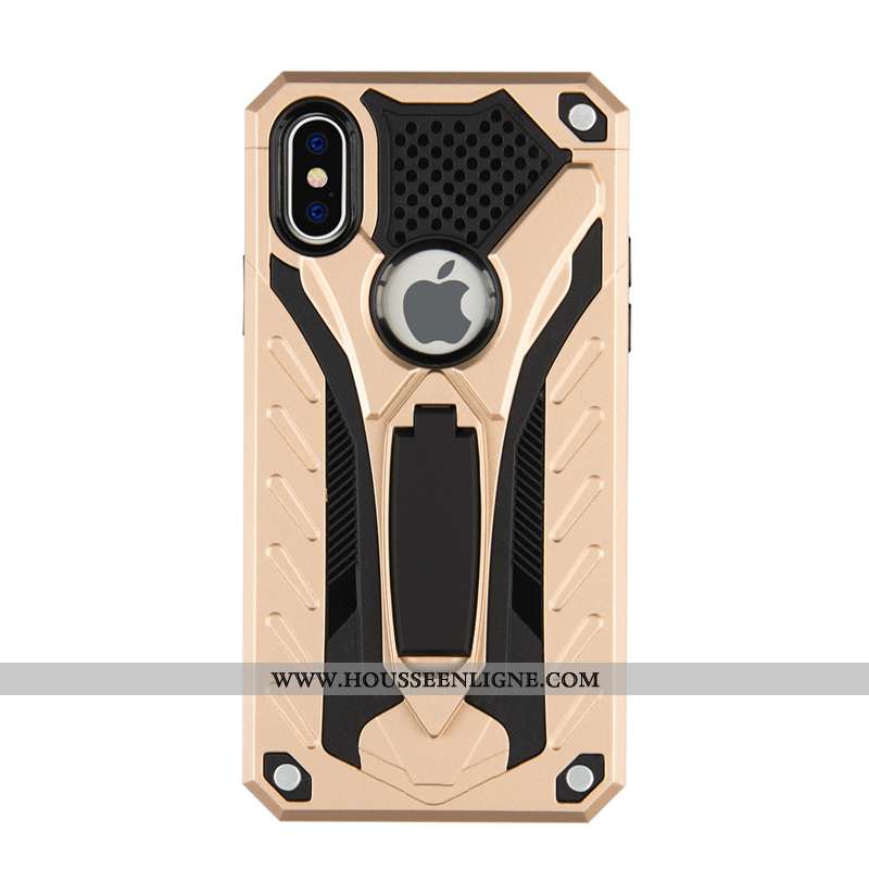 Étui iPhone Xs Max Protection Incassable Coque Noir Support Armure Faire Du Vélo