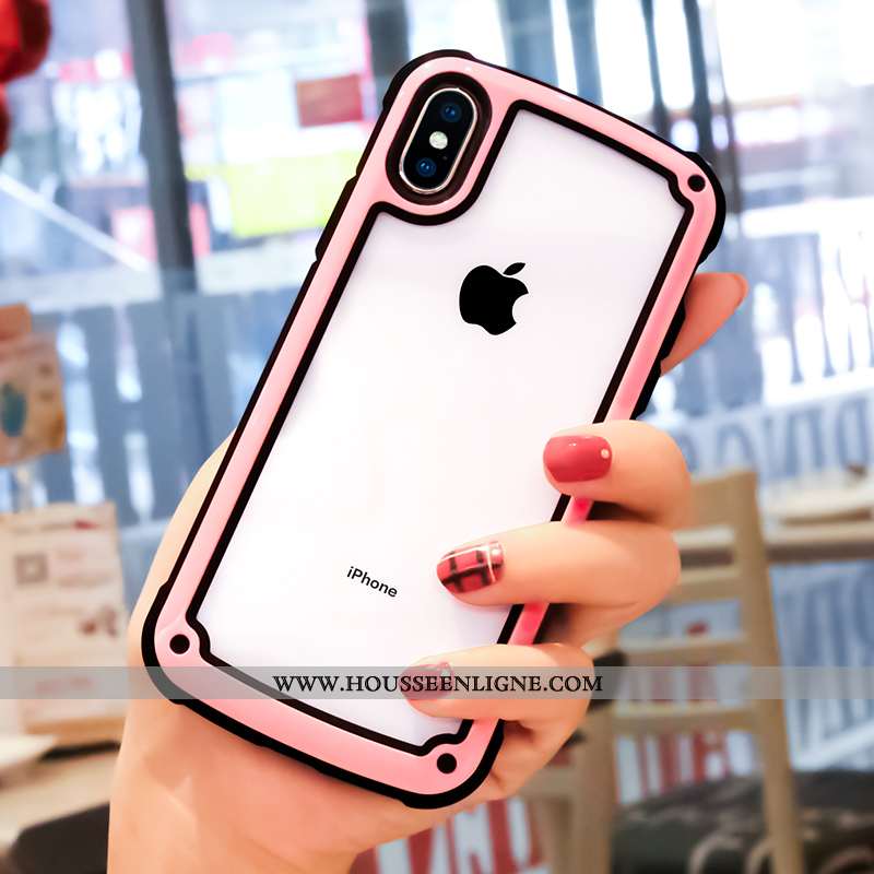 Étui iPhone Xs Max Protection Transparent Silicone Net Rouge Rouge Tout Compris Téléphone Portable