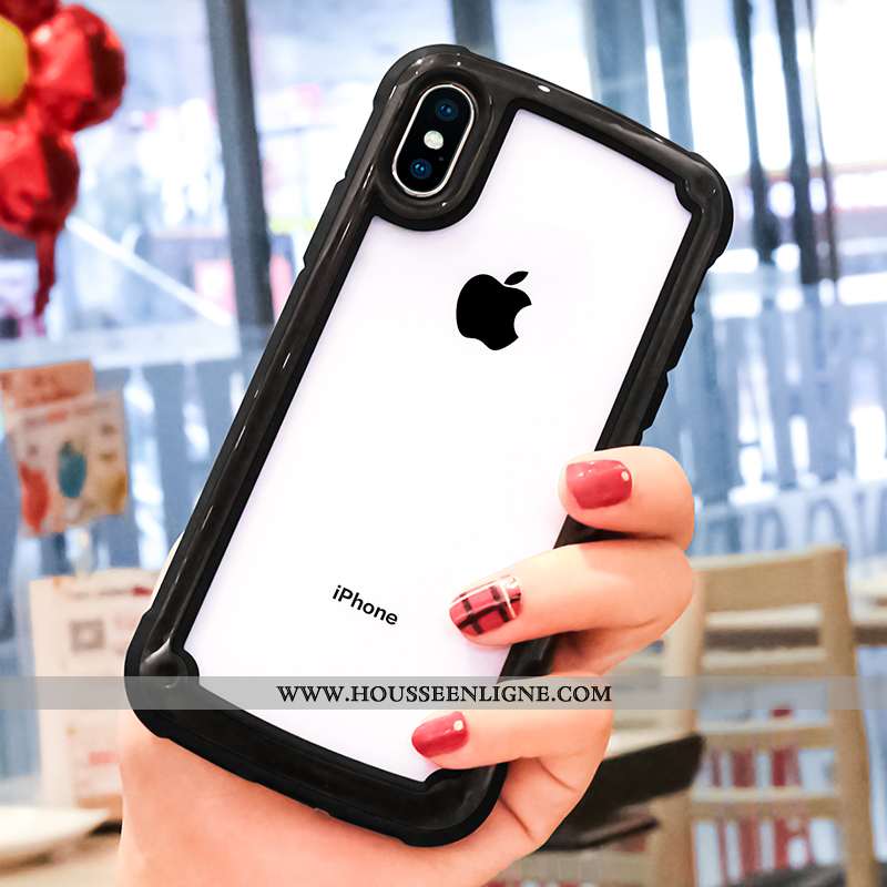 Étui iPhone Xs Max Protection Transparent Silicone Net Rouge Rouge Tout Compris Téléphone Portable