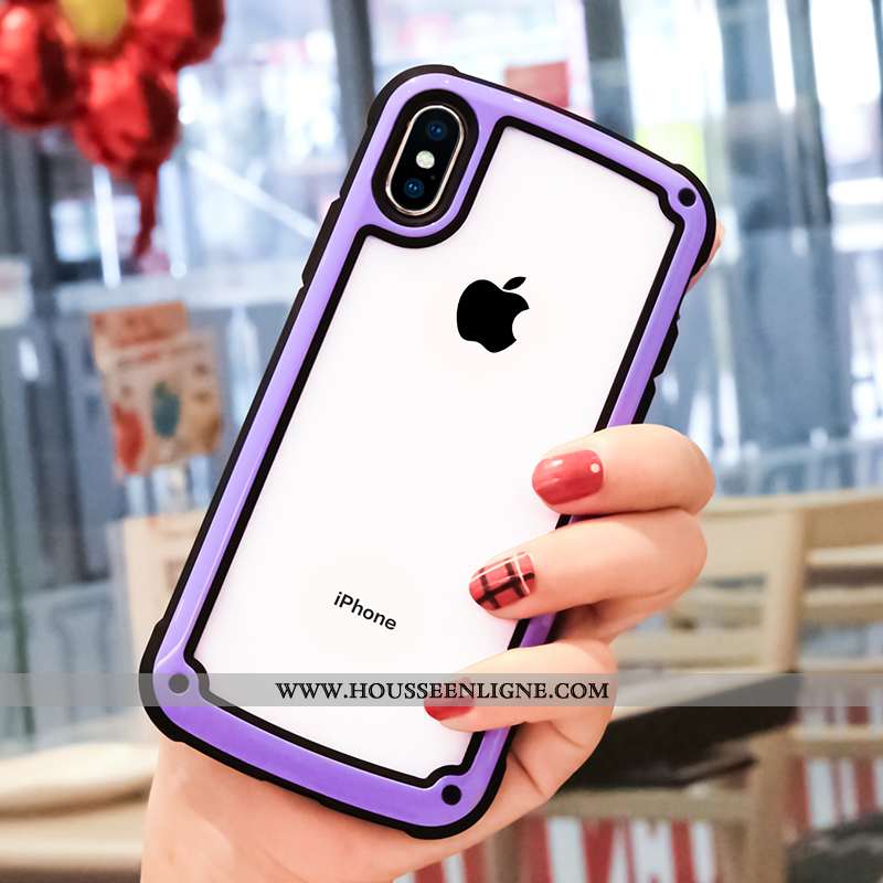 Étui iPhone Xs Max Protection Transparent Silicone Net Rouge Rouge Tout Compris Téléphone Portable