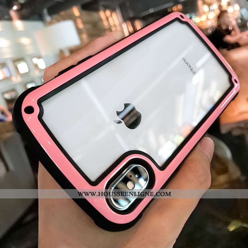 Étui iPhone Xs Max Protection Transparent Silicone Net Rouge Rouge Tout Compris Téléphone Portable