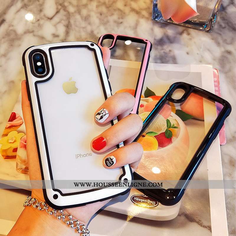 Étui iPhone Xs Max Protection Transparent Silicone Net Rouge Rouge Tout Compris Téléphone Portable