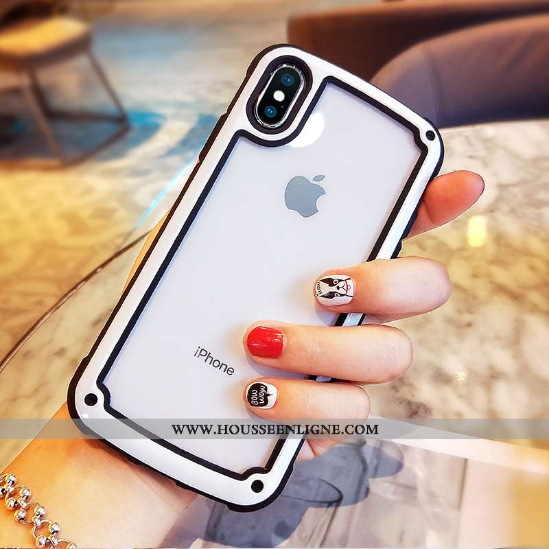 Étui iPhone Xs Max Protection Transparent Silicone Net Rouge Rouge Tout Compris Téléphone Portable